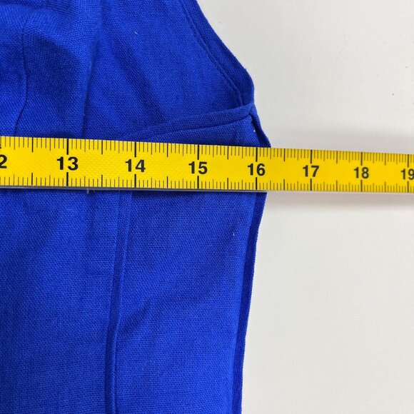 NWT Farm Rio Blue Linen Blend Sleeveless Mini Dress Size S - Picture 11 of 14